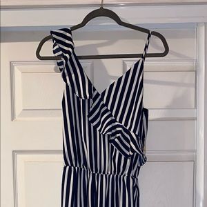 Bar III Midnight Dots Ruffle Front Jumpsuit